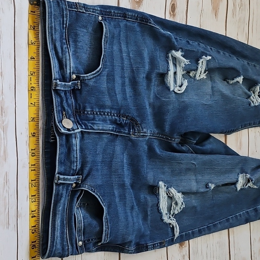 Maurices Everflex High-Rise Medium Wash Distressed Jeans Size 14 Short - Picture 12 of 14